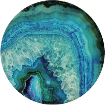 Faux Agate Decorative Heat Tolerant Ceramic Stone Trivet with Non-Skid Cork Backing 7" Round Artistic, Durable