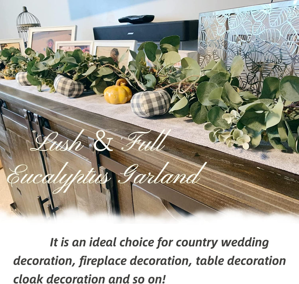 Eucalyptus Garland Lush Artificial Greenery Faux Vines - Set of 2