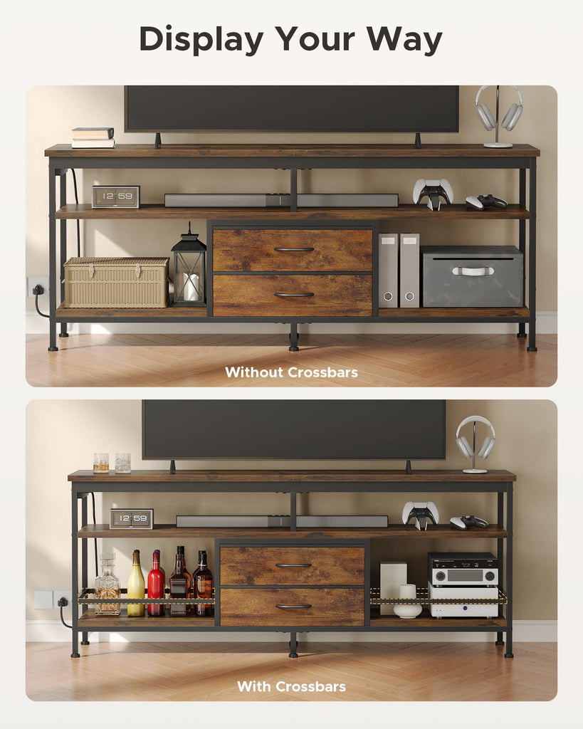 63 Inch TV Stand, LED Entertainment Center for 55 to 75 Inch TVs