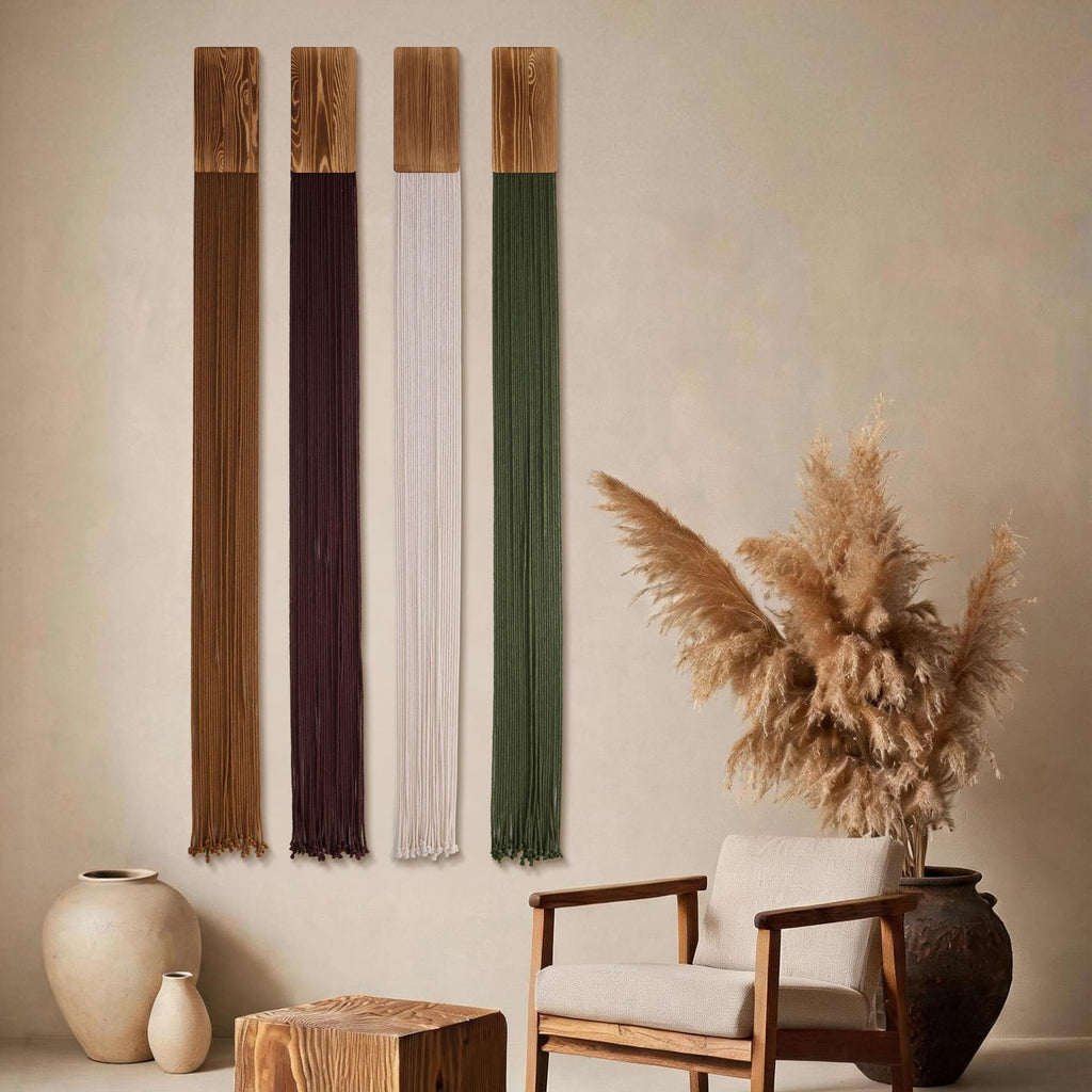 Boho Macrame Wall Hanging Decor Bedroom, 71", 4 Pack