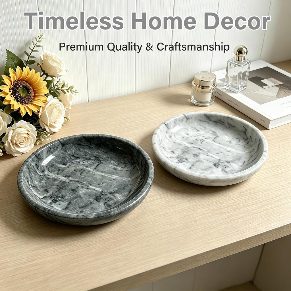 Natural Marble Bowl & Decorative Bowl,7.8" Multi-Purpose Decor Storage Dish | Modern Home Decor Key Bowl , Fruit
