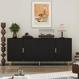 65" Fluted Sideboard Buffet Cabinet with Storage, Console Cabinet with 4 Doors & Adjustable Shelves