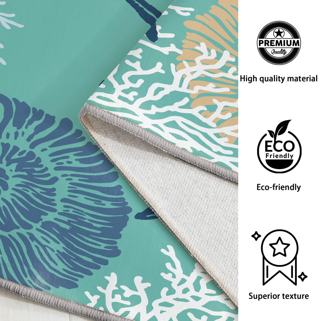 Coastal Rug, Teal/Turquoise