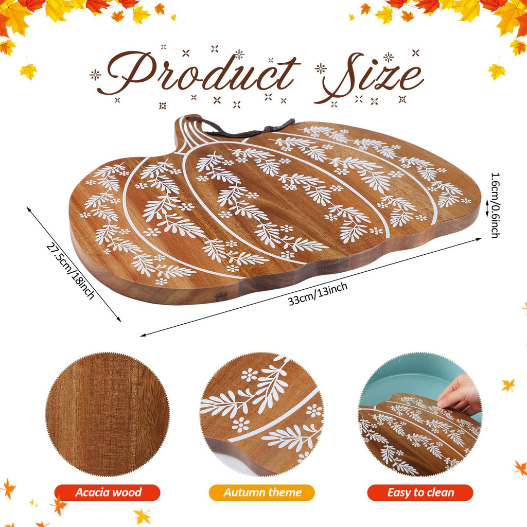 Pumpkin Shaped Cutting Board, Acacia Wood Serving Board