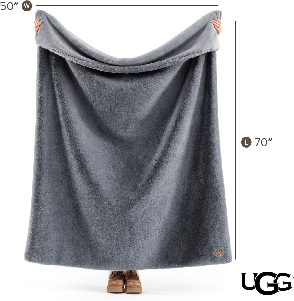 Euphoria Faux Fur Throw Blanket, Oversized Soft Throw, Luxury Room Decor, Giftable Fuzzy Blankets, Machine Washable