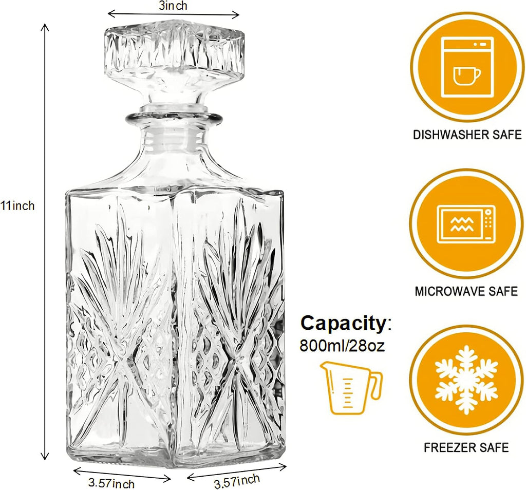 27oz Liquor Bottle,Whiskey Decanter with Airtight Glass Stopper