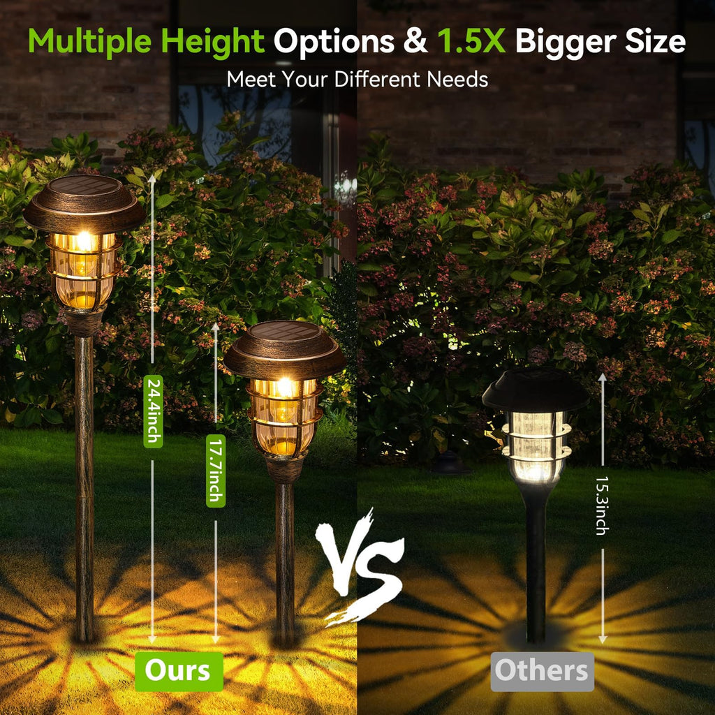 Solar Outdoor Lights, 12 Pack Bright Solar Pathway Lights Outdoor Waterproof, Up to 15 Hrs Auto On/Off Solar Garden