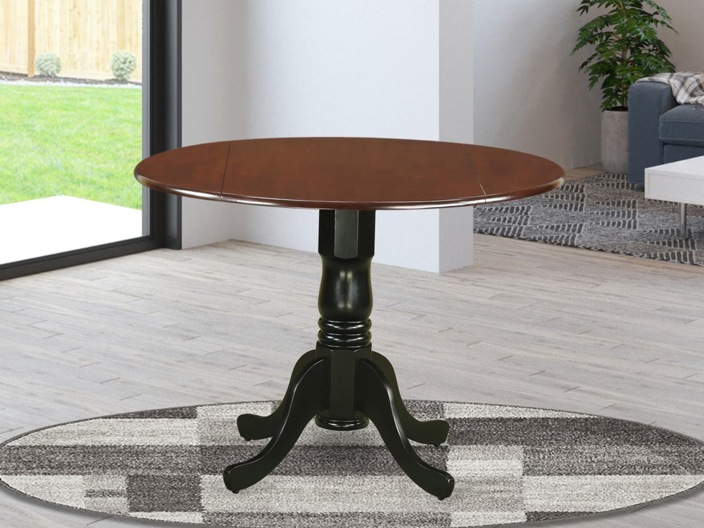 West Furniture DLT-MBK-TP Dubl Table - a Round kitchen Table Top with Dropleaf & Pedestal Base, 42x42 Inch, Mahogany