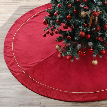 72 Inch red Tree Skirt for 7.5-12 Ft Tree Christmas Red Velvet Fur Plush Luxury Tree Skirt Large for Merry Christmas
