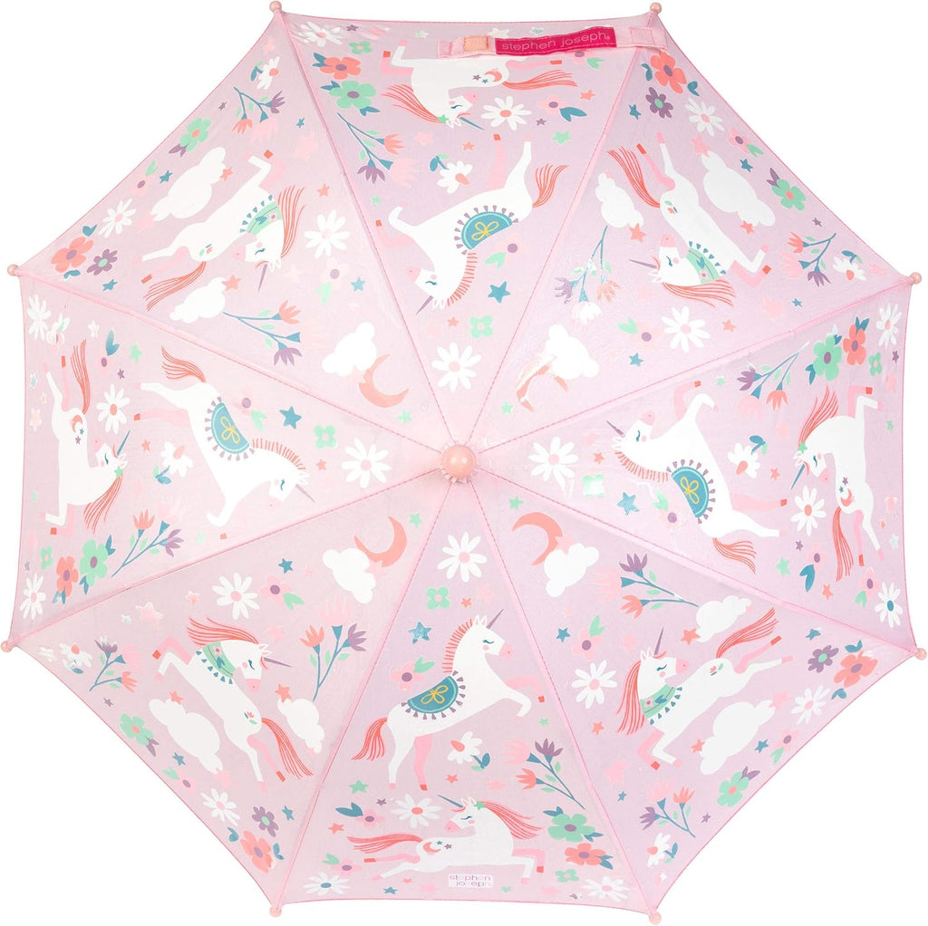 Joseph Kids' Color Changing Wet Dry Umbrella, Water reacting, Pinch Free Umbrellas for Rain Children's Umbrella