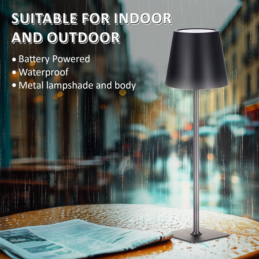 12 Pack Cordless Table Lamp Portable Rechargeable Lamps, Black