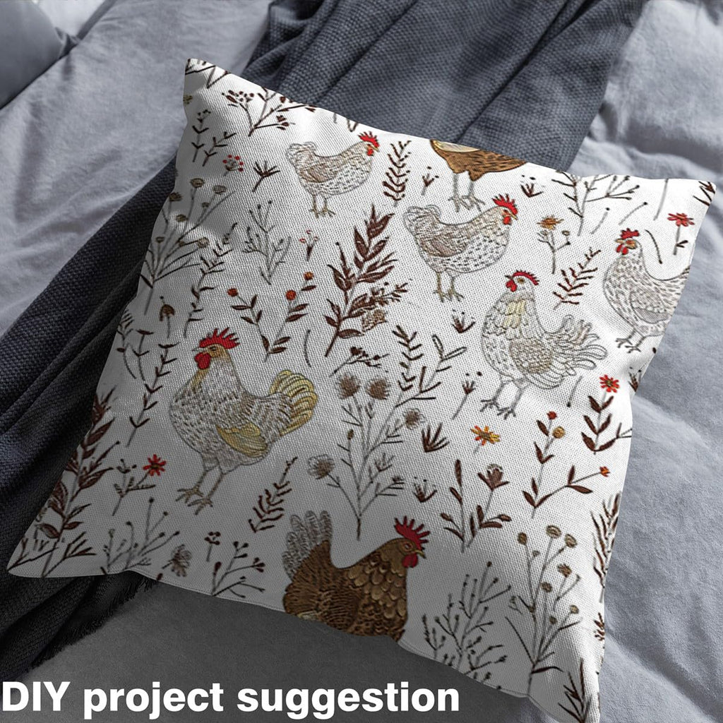 Chicken Chairs Farm Animal Upholstery Fabric 2 Yards Soft