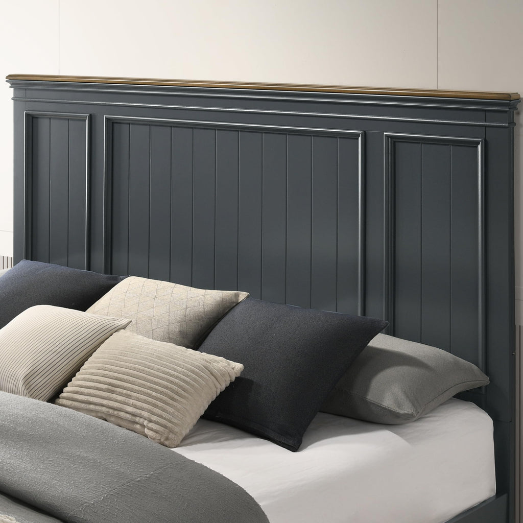 Riverton Shiplap Wood Panel Bed, Slate Blue