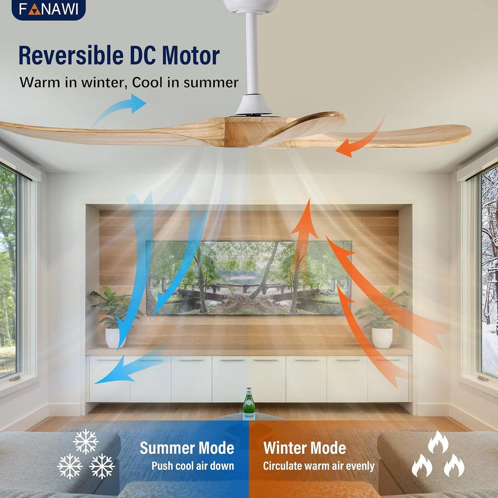 Inspired Maverick Style 60" wood ceiling fan, White