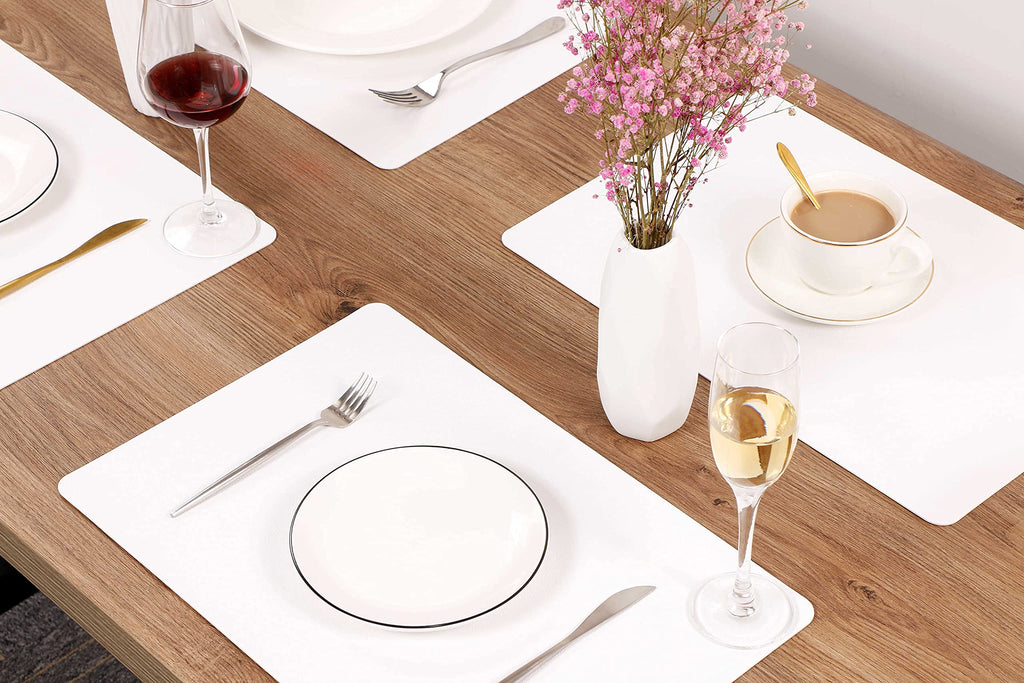 Wipeable Placemats Leather Table Mats Waterproof Heat-Resistant Easy to Clean for Dining Table Set Kitchen Table (4