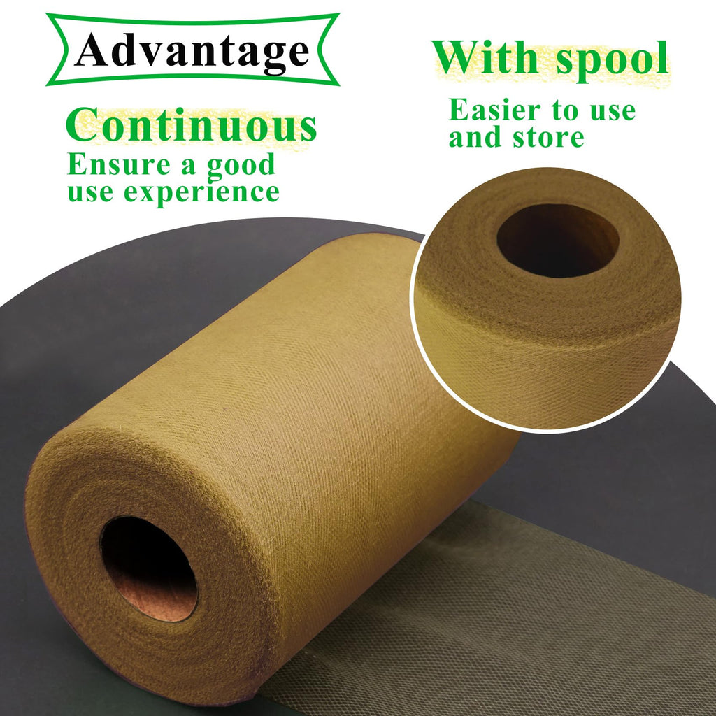 Mustard Gold Tulle Fabric Roll 6 Inch X 100 Yards Tulle Ribbon