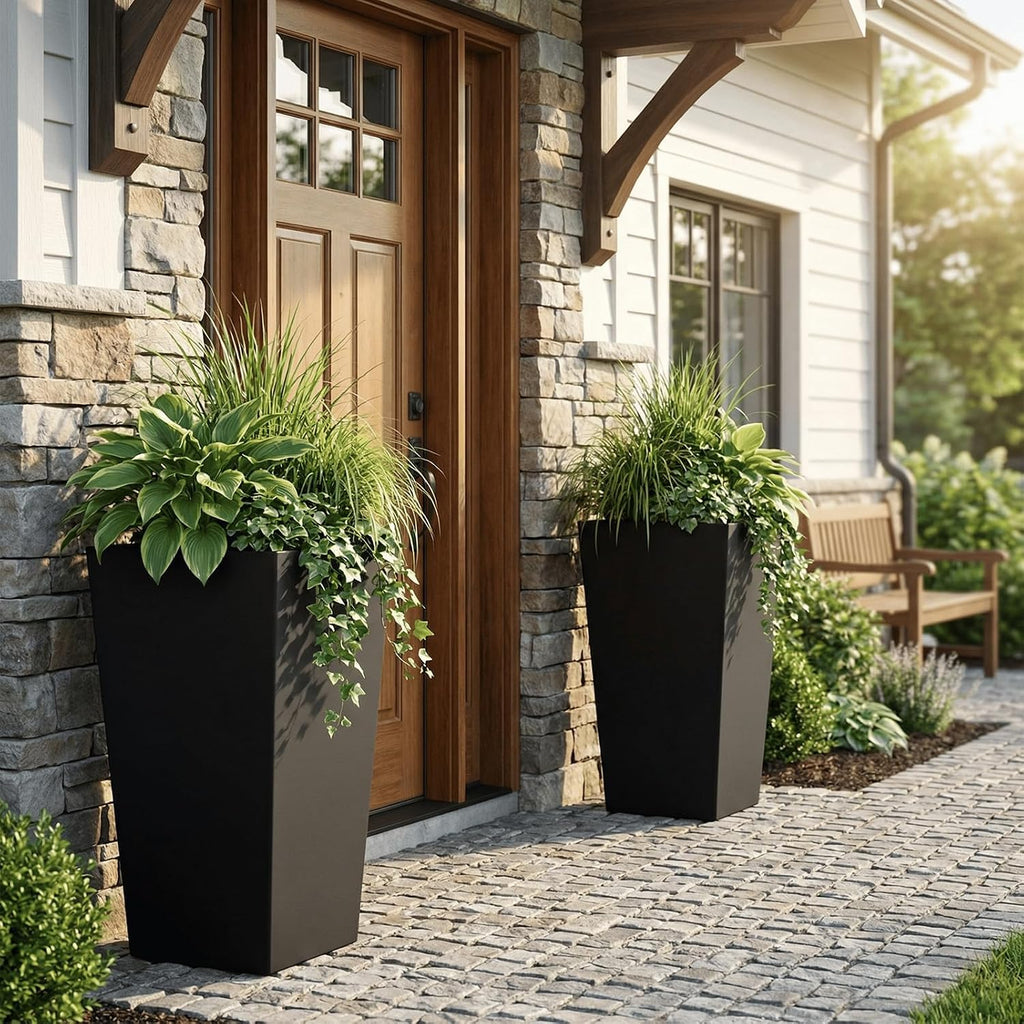 Taper Tall Planters 29 Inch Set of 2, Large Planter for Indoor Outdoor Plants, Modern Flower Pot Containers Large