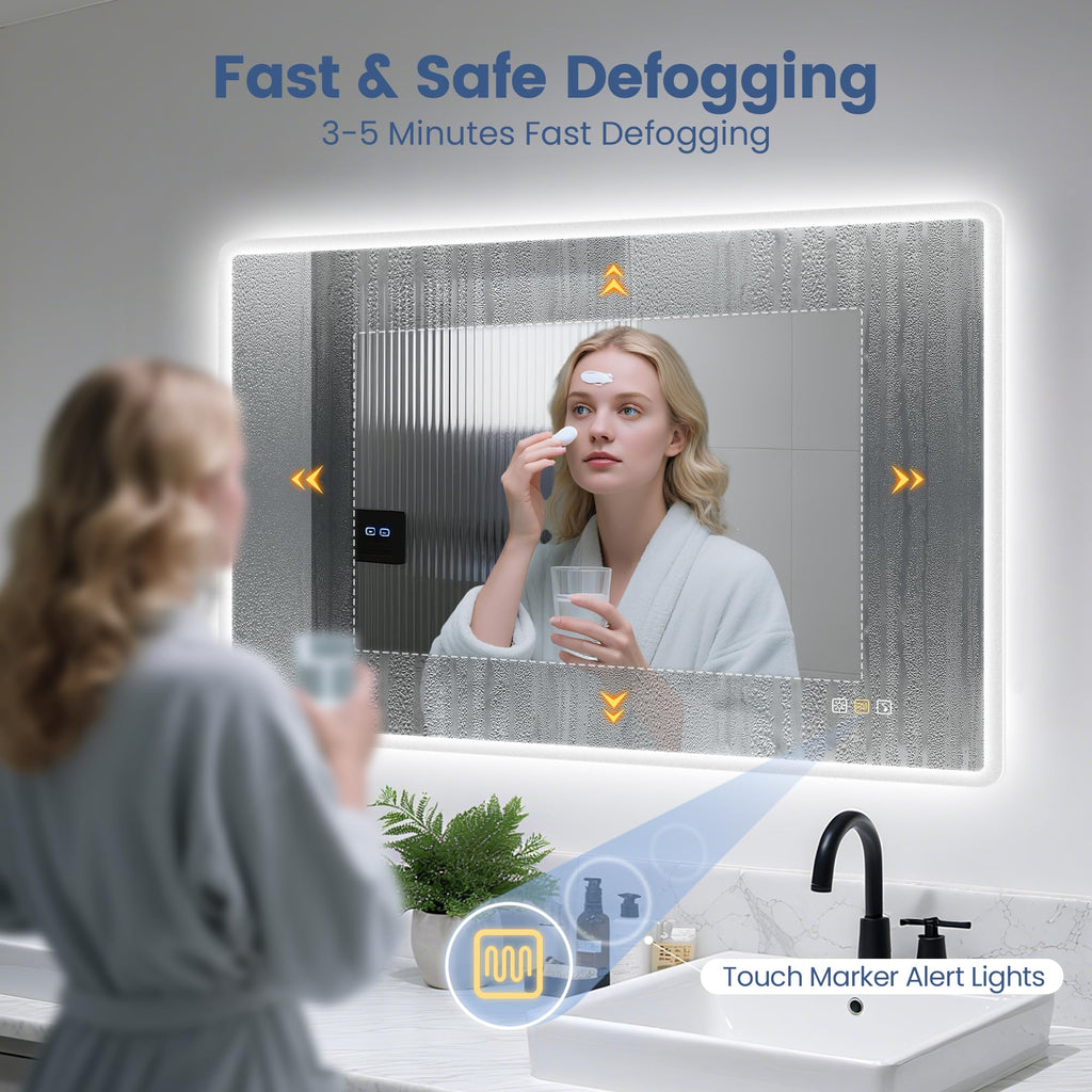 24"x32" LED Bathroom Mirror with Bluetooth Speaker