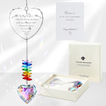 Sister Gifts, K9 Crystal Suncatcher Sister Birthday Gifts, Gifts for Sister