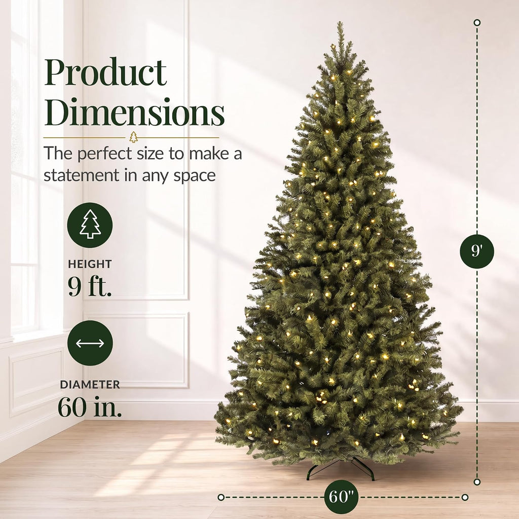 Artificial Christmas Tree with LED Twinkling Lights, Pre-Lit Spruce Realistic Holiday Xmas Décor, 900 Lights