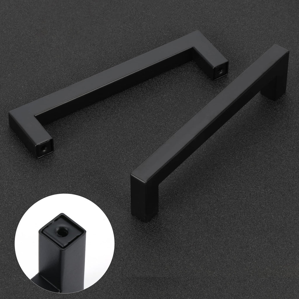 40 Pack 10 Inch Matte Black Cabinet Pulls, Square Drawer Handles