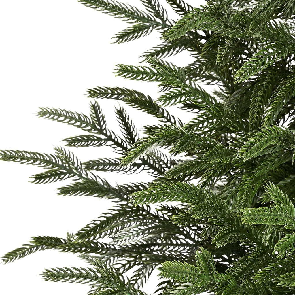 3FT 2PCS Small Christmas Tree with Lights, Pre-Lit Norfolk Pine Tree Potted