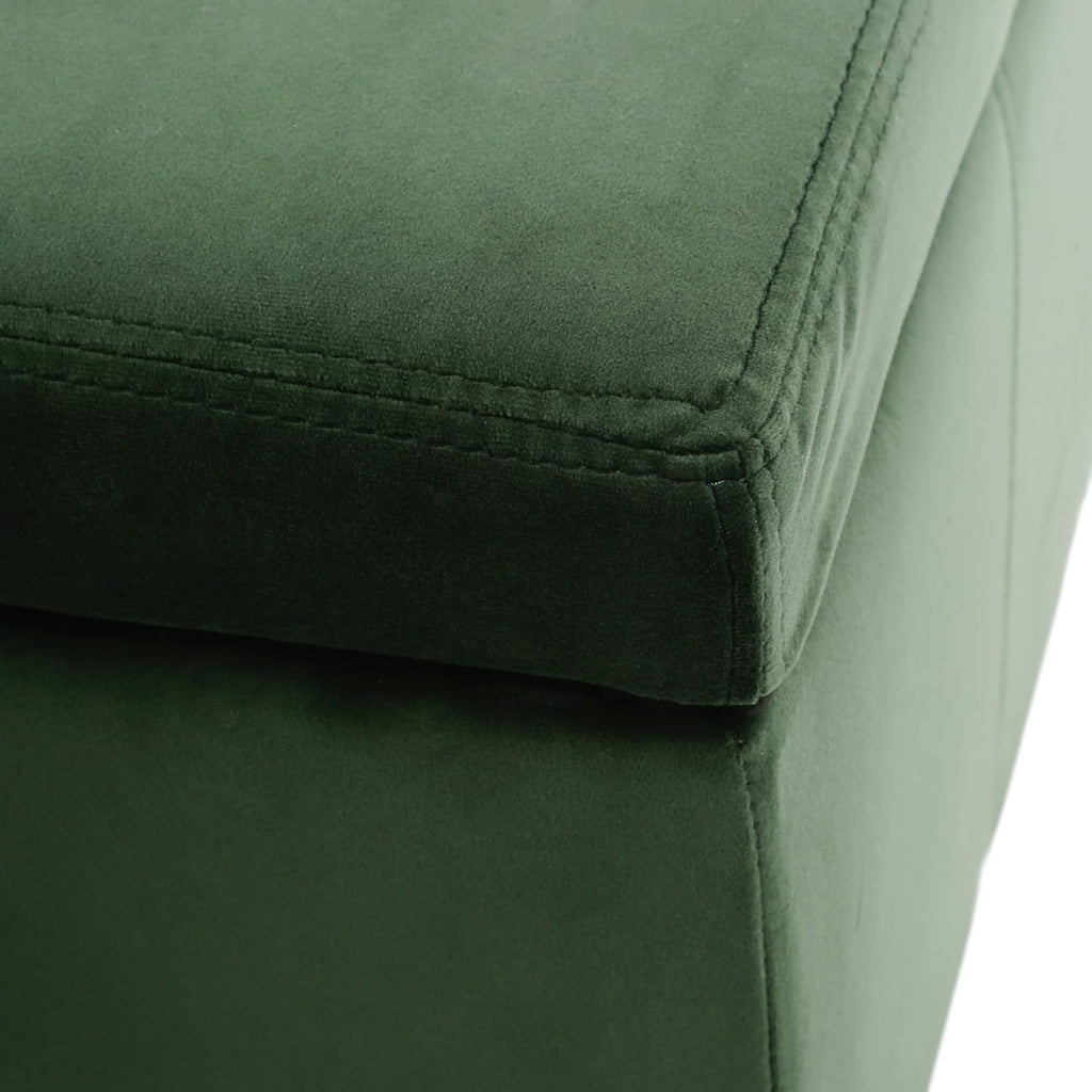 Glouster Upholstered Storage Ottoman Bench, Forest Green Velvet, Matte Black