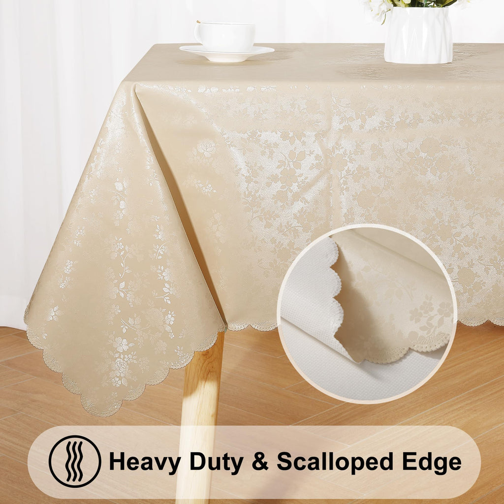 Rectangle Waterproof Heavy Duty Vinyl Tablecloths, 60 x 140 Inch