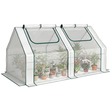 6' x 3' x 3' Portable Greenhouse with 2 PE/Plastic Covers Clear