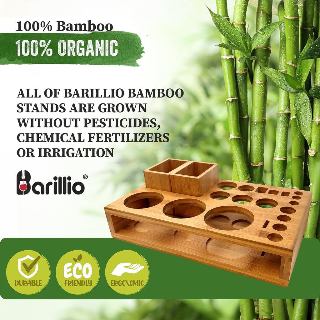 Bar Tool Set Pro Edition Bundle w/Bamboo Bar Tool Stand - 33-Pc Bar Set Essentials - Stainless-Steel Cocktail Shaker - Set of 32