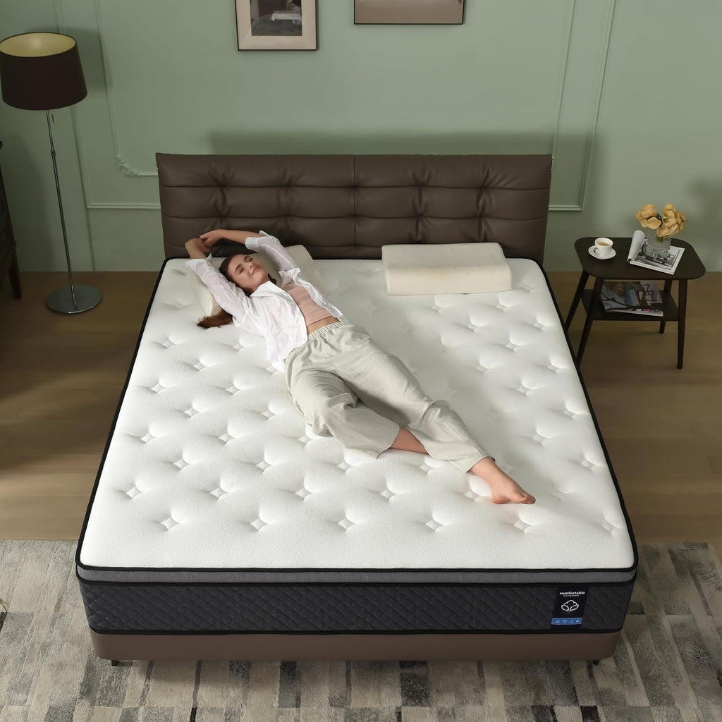 Queen Mattress, 12 Inch Hybrid Queen Mattress in a Box, Gel Memory Foam with Individually Wrapped Pocket Springs