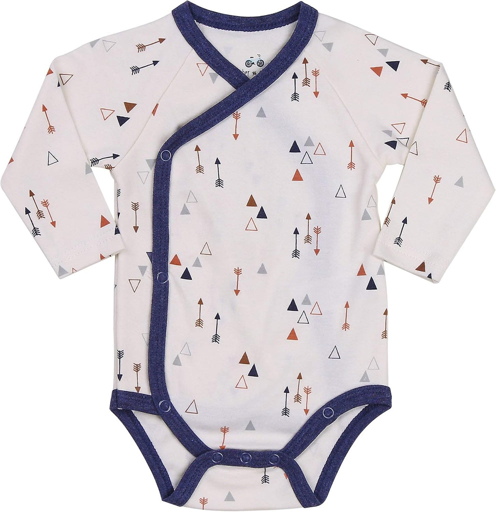 Boy's Pack Long-Sleeve Kimono Bodysuit Set: Side Snap Infant Clothes Bundle