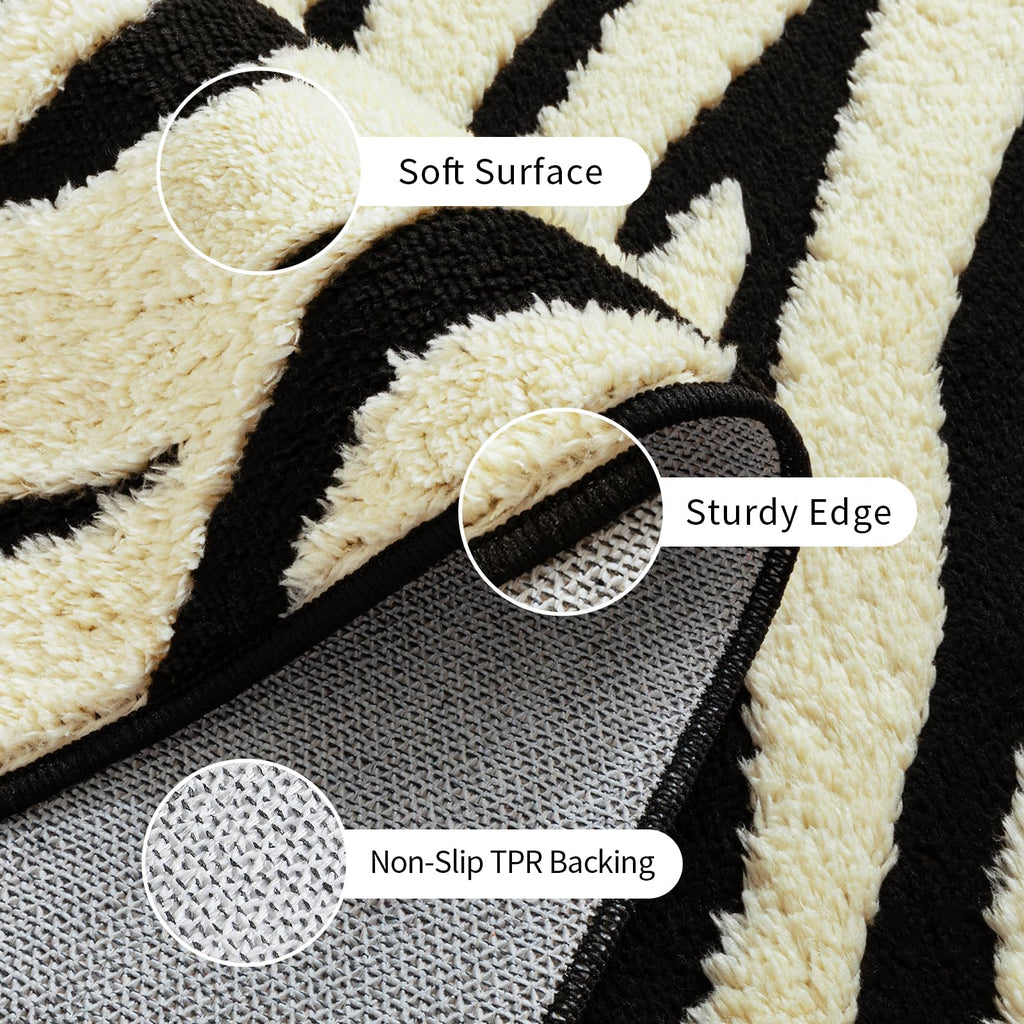 Zebra Hallway Runner Rugs : Modern Washable Non Slip Kitchen Rug