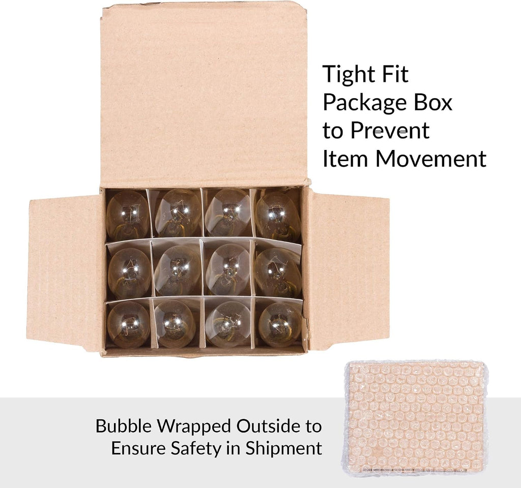 T6.5 25W Replacement Bulb E12 Candelabra Base 2700K, 12 Pack