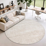 Washable Round Area Rugs 8x8 - Stain Resistant 8ft Round Rugs for Living Room, Non Slip Backing Prin