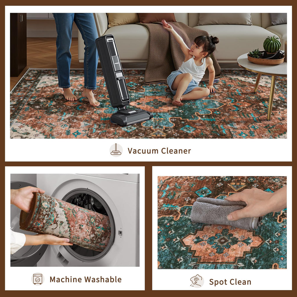 Long 3x8ft Non-Slip Back Washable Runner Rugs s Bedside