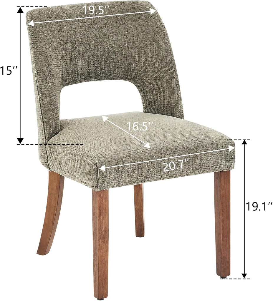 Wooden Dining Chairs Set of 2, Modern Fabric Upholstered Dining Room Chair Kitchen Chairs, Farmhouse Dinner Chair for