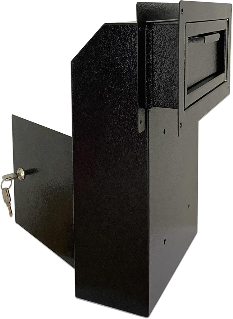 Door Drop Box, Mail Slots for Mail, Rent, Deposit, and Night Key - Black