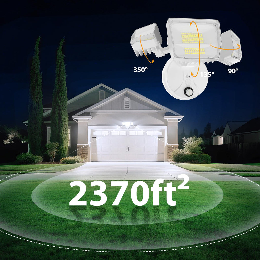 Dusk to Dawn Outdoor Lighting, 90W Flood Lights Outdoor, IP66 Waterproof White LED Security Light with