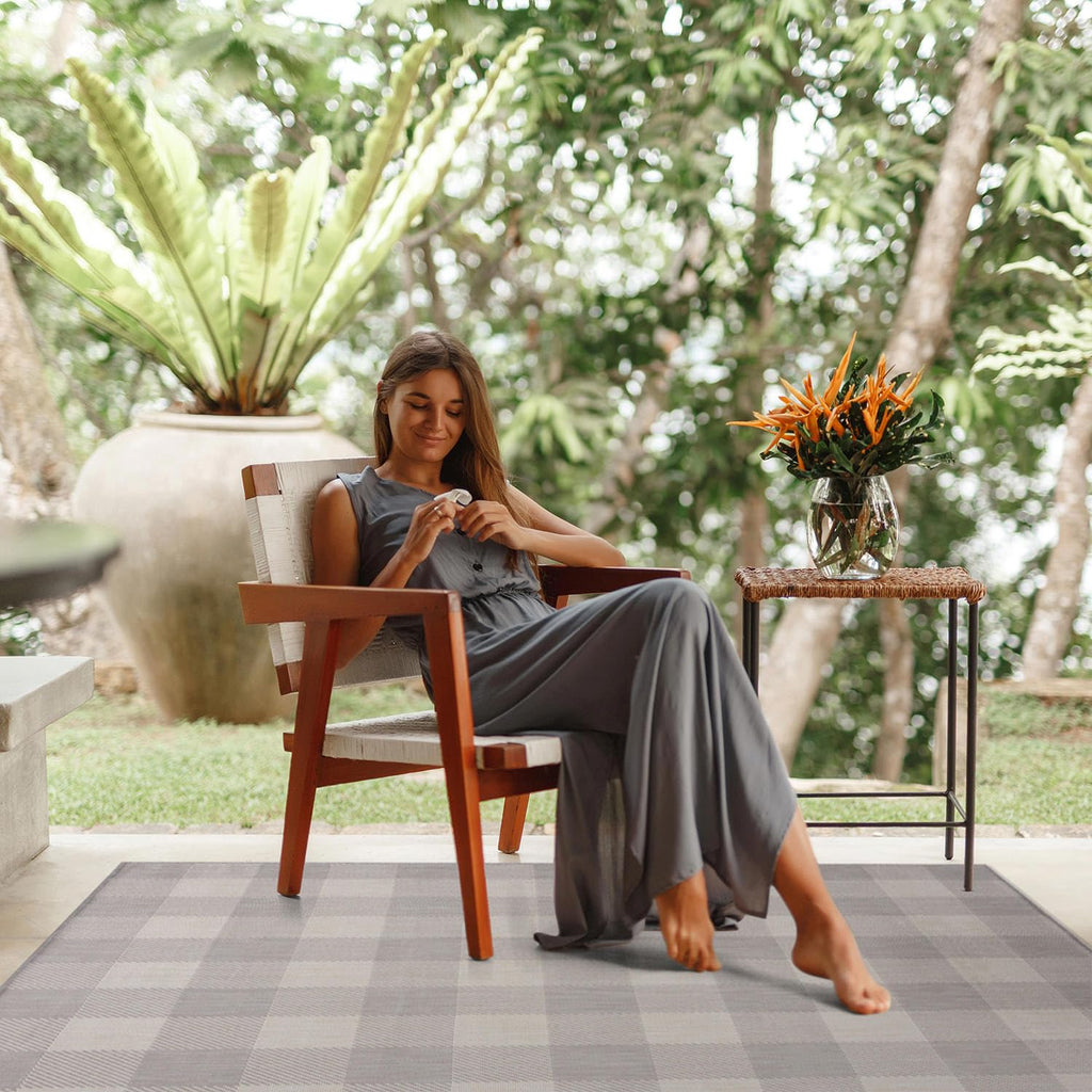 Outdoor Rug - Modern Area Rugs for Indoor and Outdoor Patios, Kitchen and Hallway mats - Easy Cleaning Non Shedding