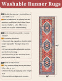 Runner Rug for Hallways, 2'6"x8' Washable Non Slip Boho Kitchen Runner Rug, Vintage Rust Ultra Soft 