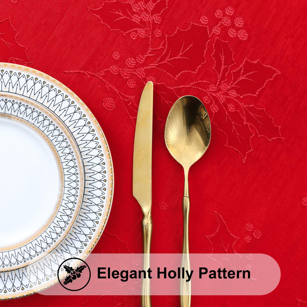 52x52 Inch Christmas Jacquard Sqaure Table Cloth for Dinner Decor