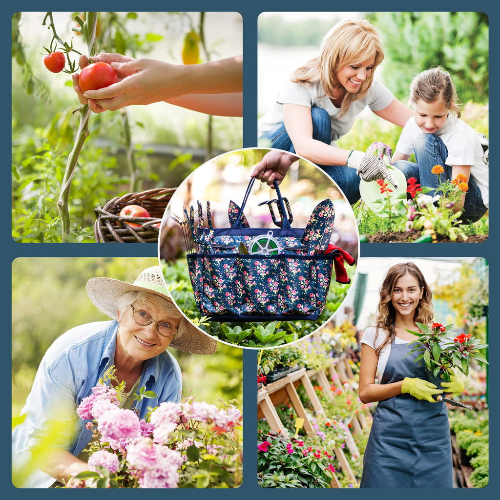 Garden Tool Set, 25Pcs Heavy Duty Floral Garden Tools, Aluminum Rust-Proof Gardening Kit with Garden Shovel, Trowel