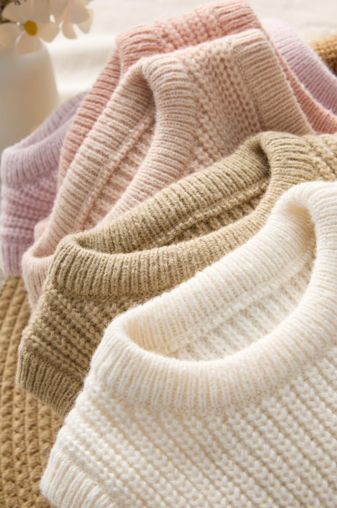 Knit Baby Boys Girls Sweaters Sleeveless Sweater Vest Crewneck Sweatshirts Brown