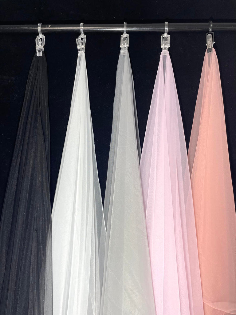 Tulle, Fabric, mesh, Skin Nude, Soft Touch Stretch Tulle 5 Yards (Grey)