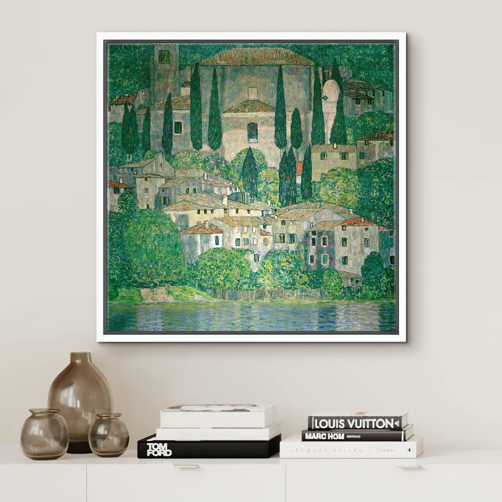 Canvas Print Wall Art Church in Cassone by Gustav Klimt Historic Classic Illustrations Fine Art Decorative Vintage