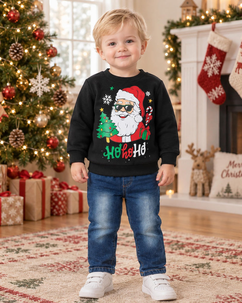 Toddler Boy Christmas Outfit Warm 2 Piece Pullover Jeans Set