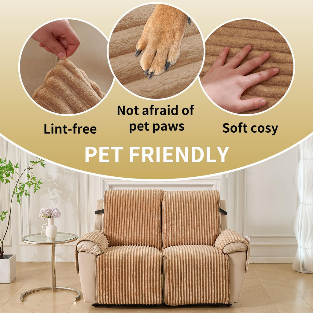 Waterproof Recliner Couch Cover Non-Slip Reclining Couch Covers Faux Fur Soft Thick Washable Recliner Sofa Covers 3