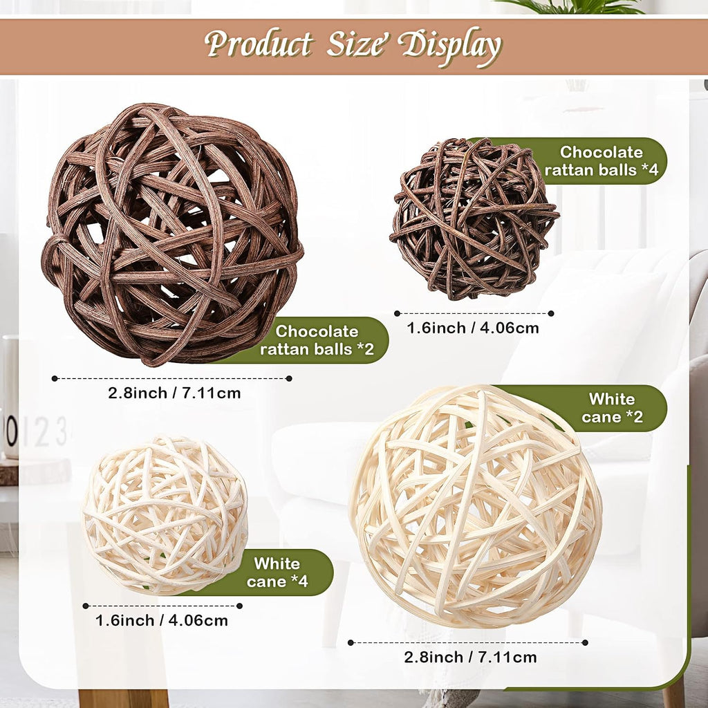 Moss Wicker Decorative Balls for Centerpiece, Regular Size - Set of 18