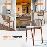 Modern Shade Chatham Outdoor Bar Stools Set of 2 with Rope Woven Backrest